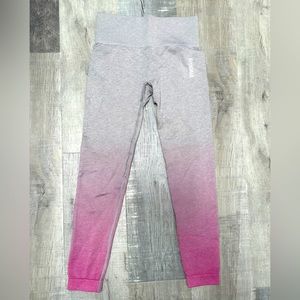 Gymshark - Ombre Seamless Leggings, grey/pink, small